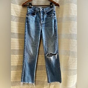 Frank & Eileen Monaghan Straight Leg Jeans – Distressed Raw Hem – 26